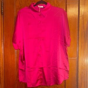 Elegant Fuchsia Women's Button Down Shirt
